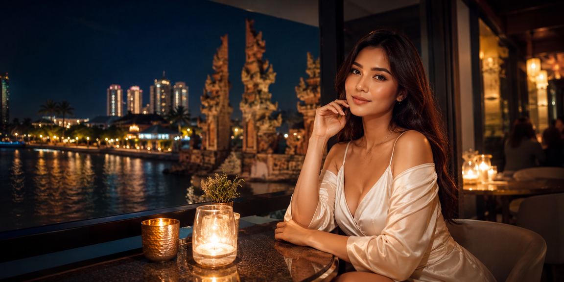 Pengguna memeriksa informasi bonus rebate sambil minum kopi di kafe Vietnam bergaya modern